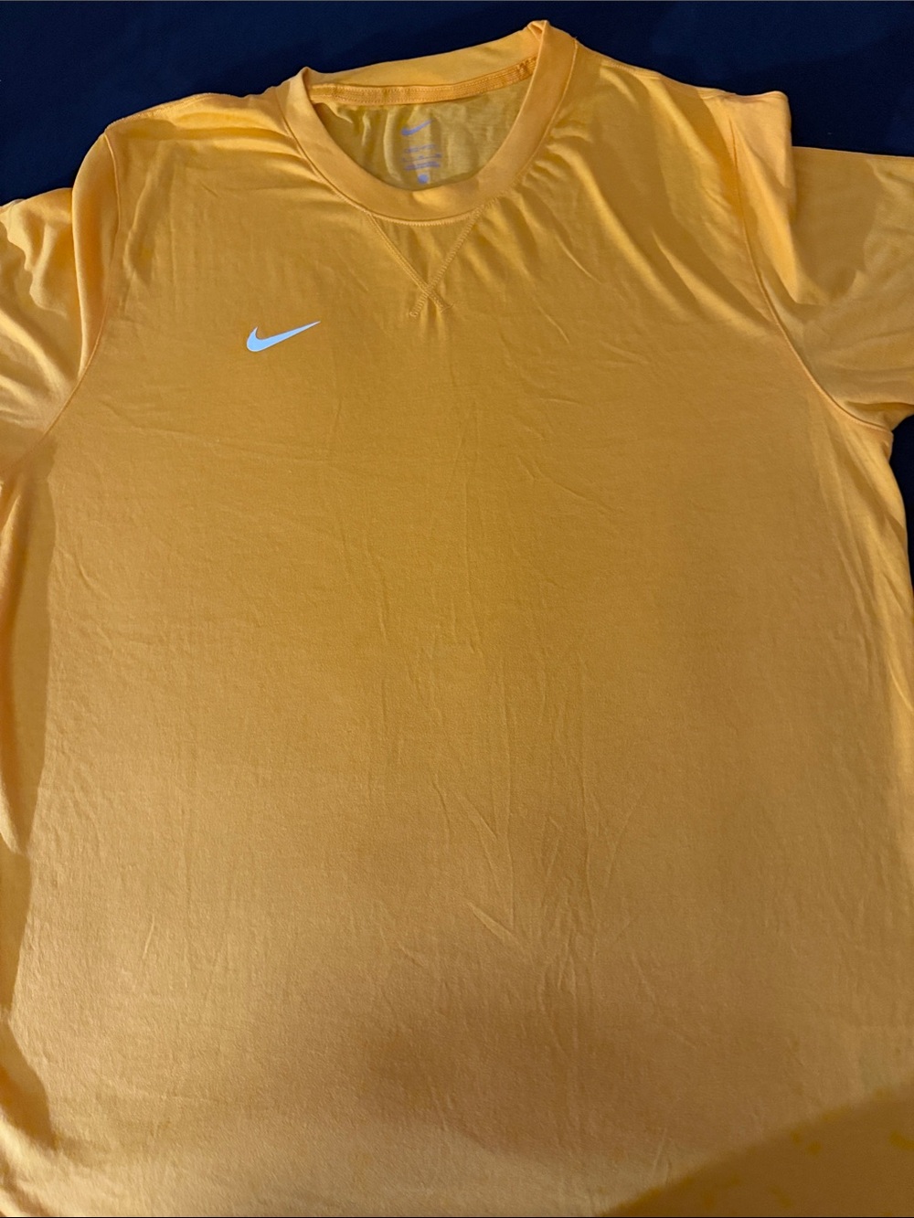 Nike Men’s Golden Yellow Crewneck Tee with Swoosh